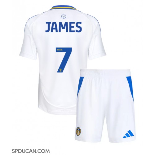 Dječji Nogometni Dres Leeds United Daniel James #7 Domaci 2024-25 Kratak Rukav (+ Kratke hlače)